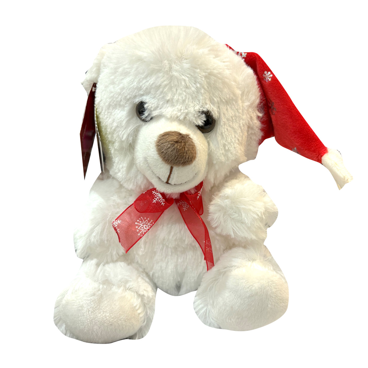 ΛΟΥΤΡΙΝΟ ΧΡΙΣΤΟΥΓΕΝΝΙΑΤΙΚΟ ΑΡΚΟΥΔΑΚΙ ΜΕ ΚΑΠΕΛΟ ΚΑΙ ΦΙΟΓΚΟ 20CM