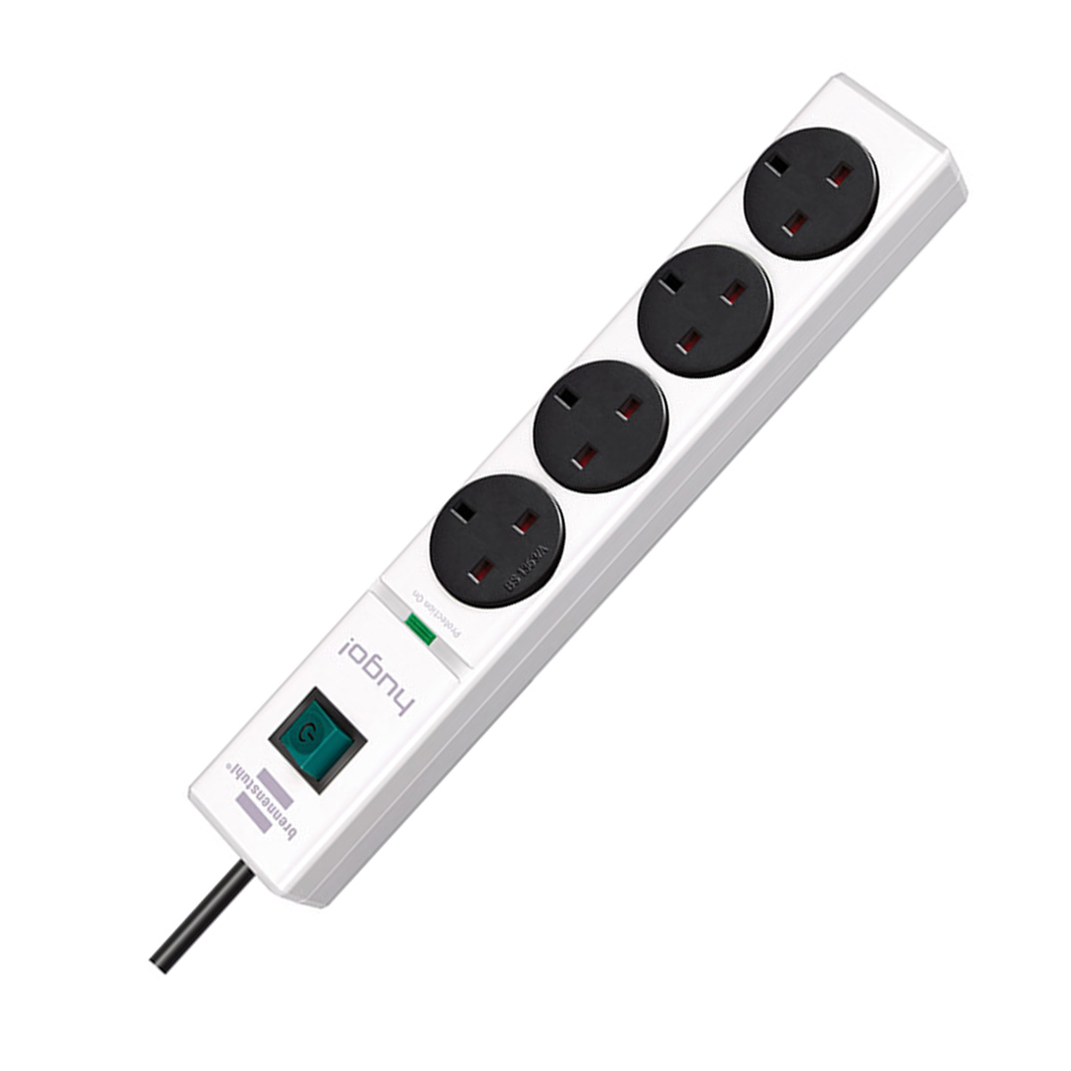 BRENNENSTUHL ΕΞΤΕΝΣΙΟΝ HUGO! ΑΛΕΞΙΚΕΡΑΥΝΟ 2M 4 ΠΡΙΖΕΣ ΜΕ ΔΙΑΚΟΠΤΗ ΑΣΠΡΟ