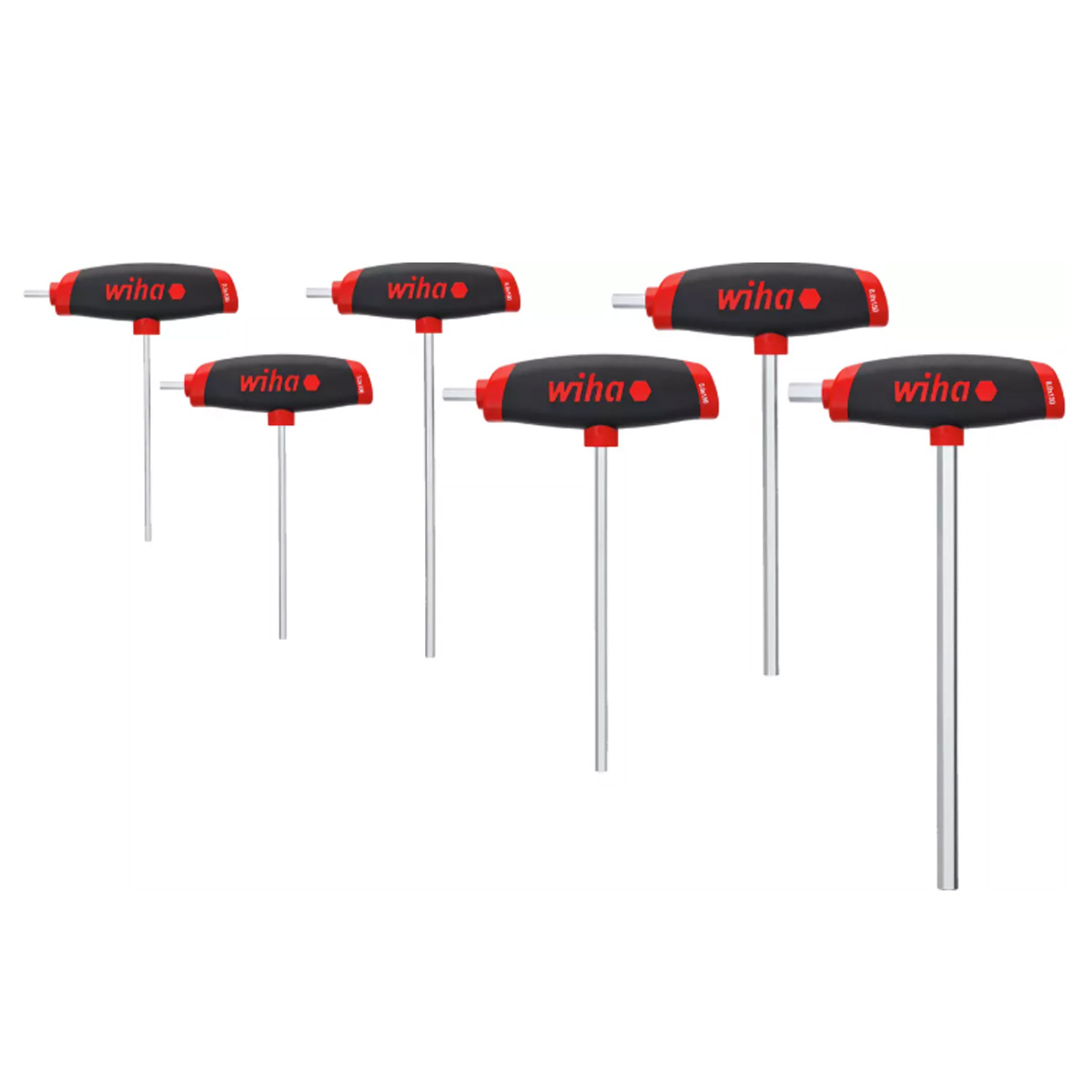 WIHA TOOLS L-SPANNER SET WITH T-HANDLE COMFORTGRIP HEXAGON WITH LATERAL MOVEMENT 6PCS