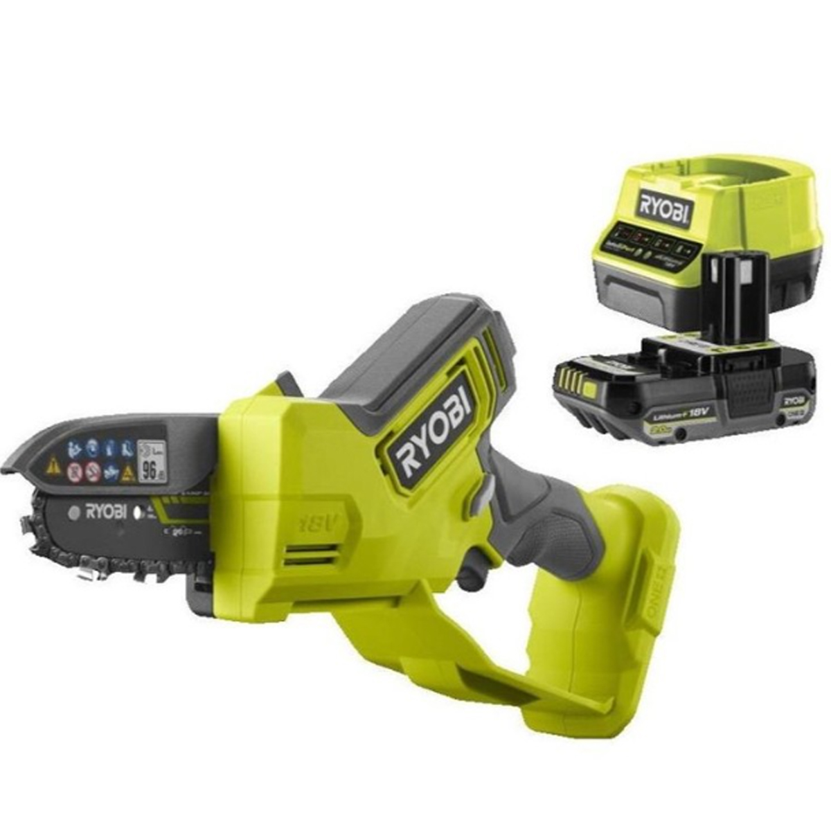 RYOBI 18V BATTERY CHAINSAW, LI-ION RY18PSX10A-120