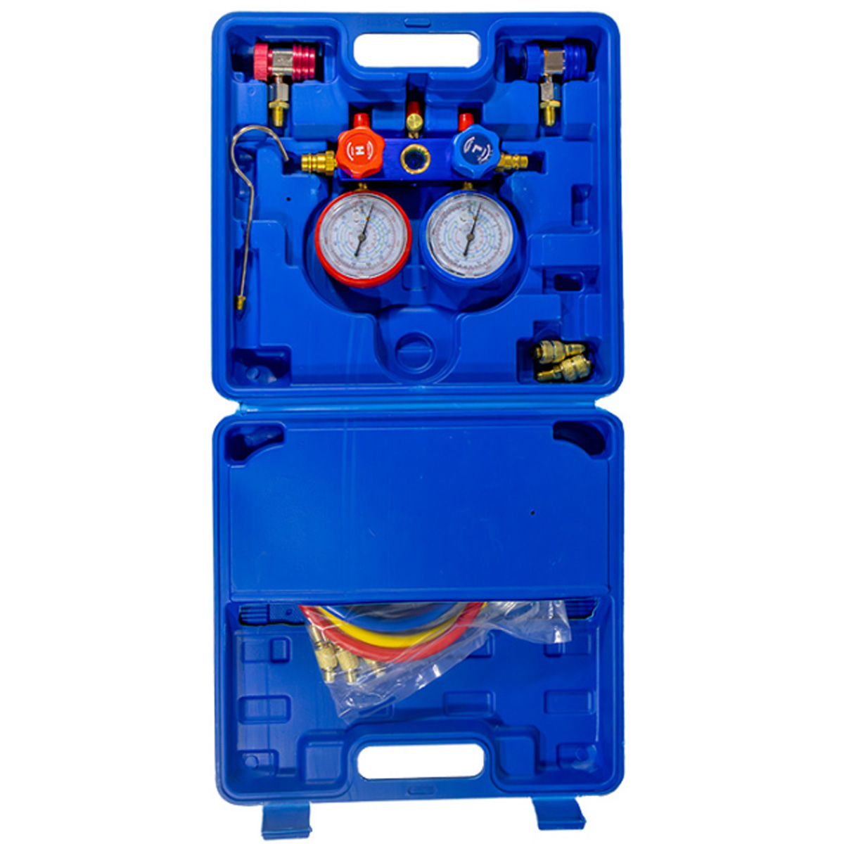 BORMANN PRO AIR CONDITIONING PRESSURE CHECK TOOL SET WITH MANOMETER 7PCS BVP1005