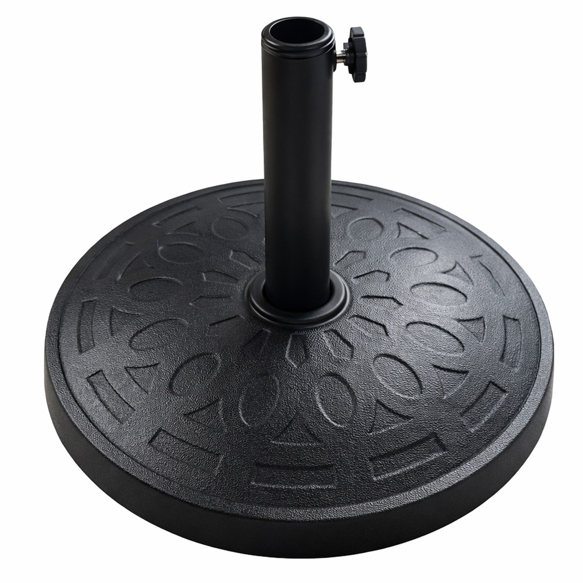 L.H GARDEN ROUND CEMENT UMBRELLA BASE BLACK 45CM 14KG