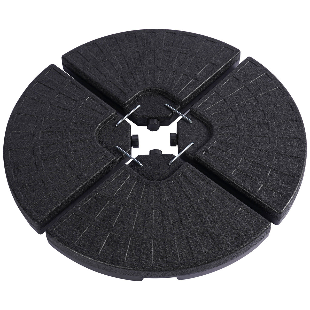 L.H GARDEN ROUND UMBRELLA BASE PLATES BLACK CEMENT 48X48X7.5CM 50KG 4PCS