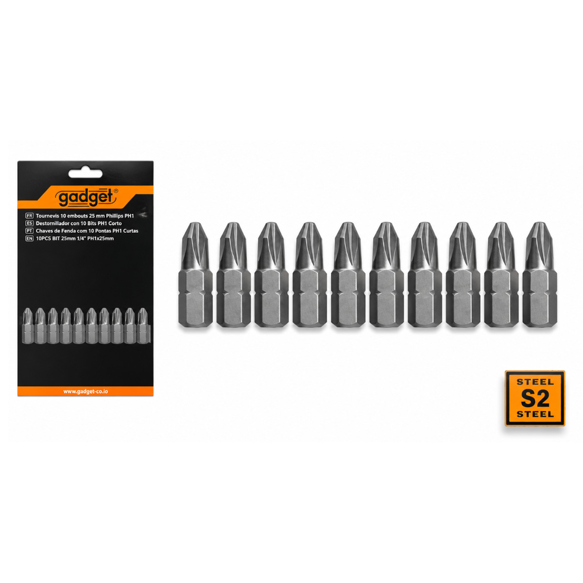 GADGET ΣΕΤ ΜΥΤΕΣ S2 PH-3X25MM 10 ΤΕΜ