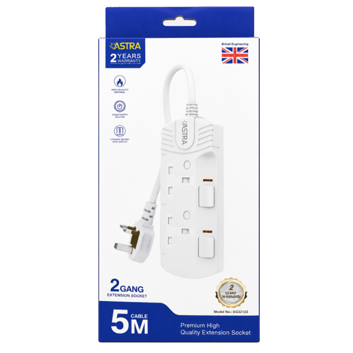ASTRA MULTIPLE SOCKETS WITH SWITCHES 5M