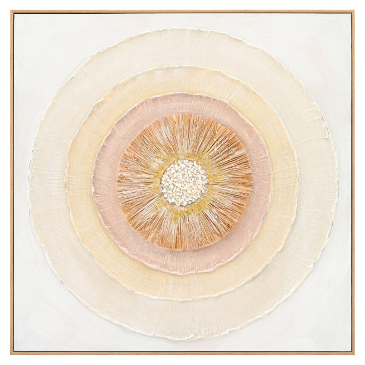 WALL PAINTING WITH BEIGE CANVAS FRAME CIRCLES 82X4.5X82CM.