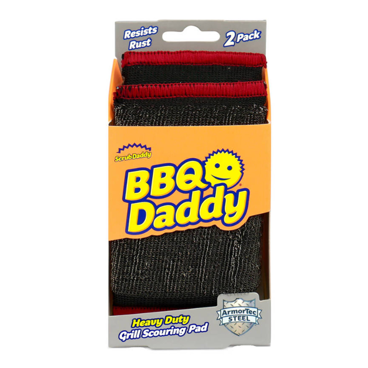 SCRUB DADDY BBQ CLEANING SPONGES FOR GRILLS S/S BLACK 2PCS