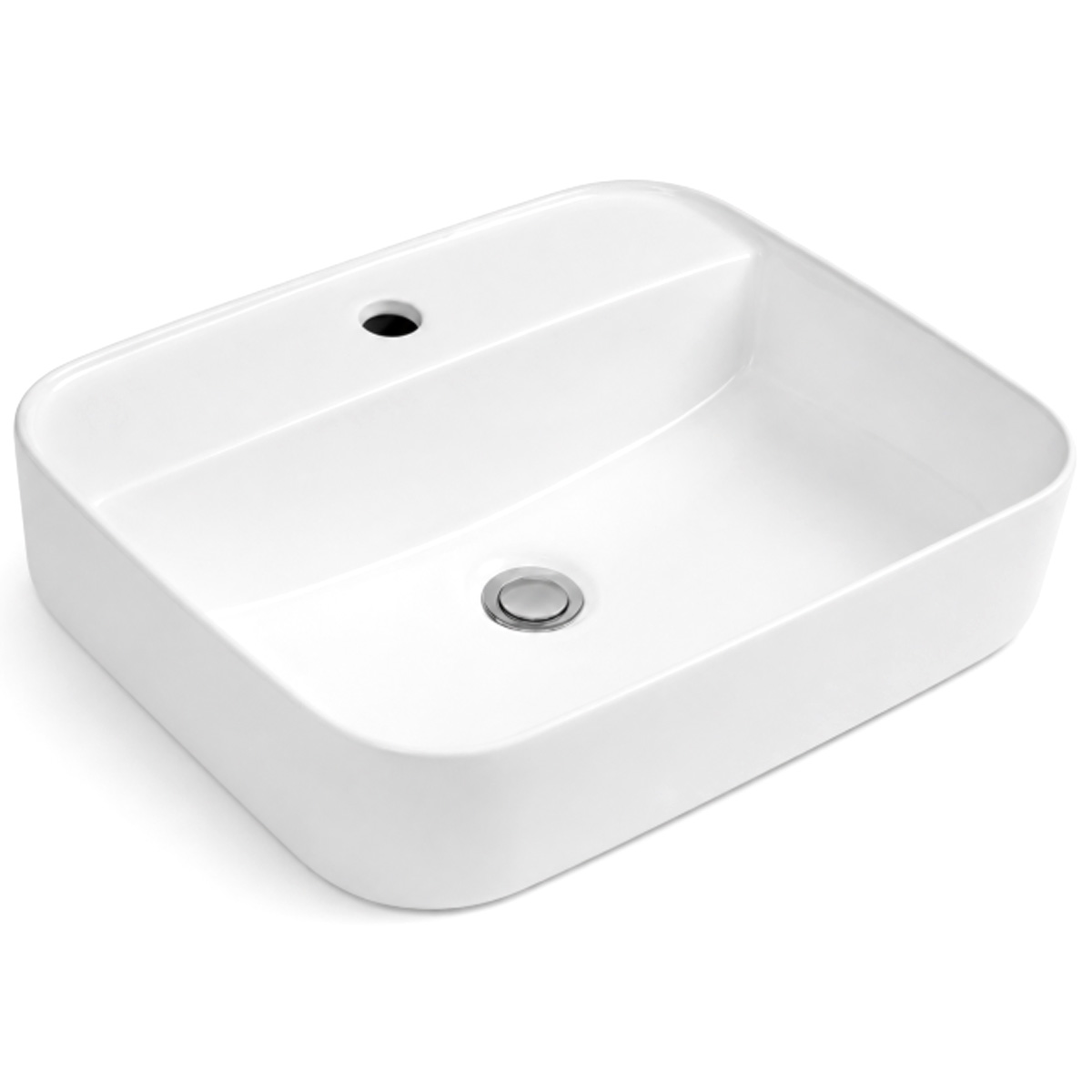L.H SANITARY PORCELAIN WHITE COUNTERTOP WASHBASIN 500X400X135MM M-204