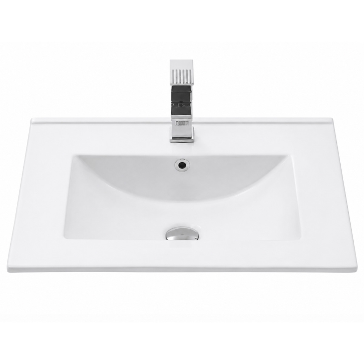 L.H SANITARY PORCELAIN WHITE INSET WASHBASIN FOR BATHROOM FURNITURE 615Χ465Χ175ΜΜ ΜΒ-60Ε