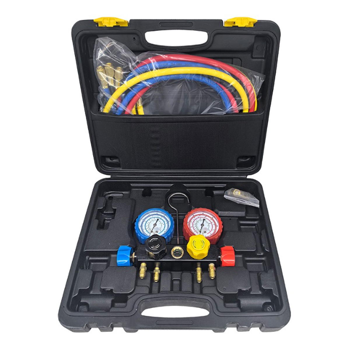 BORMANN PRO AIR CONDITIONING PRESSURE CHECK TOOL SET WITH MANOMETER 7PCS BVP1005