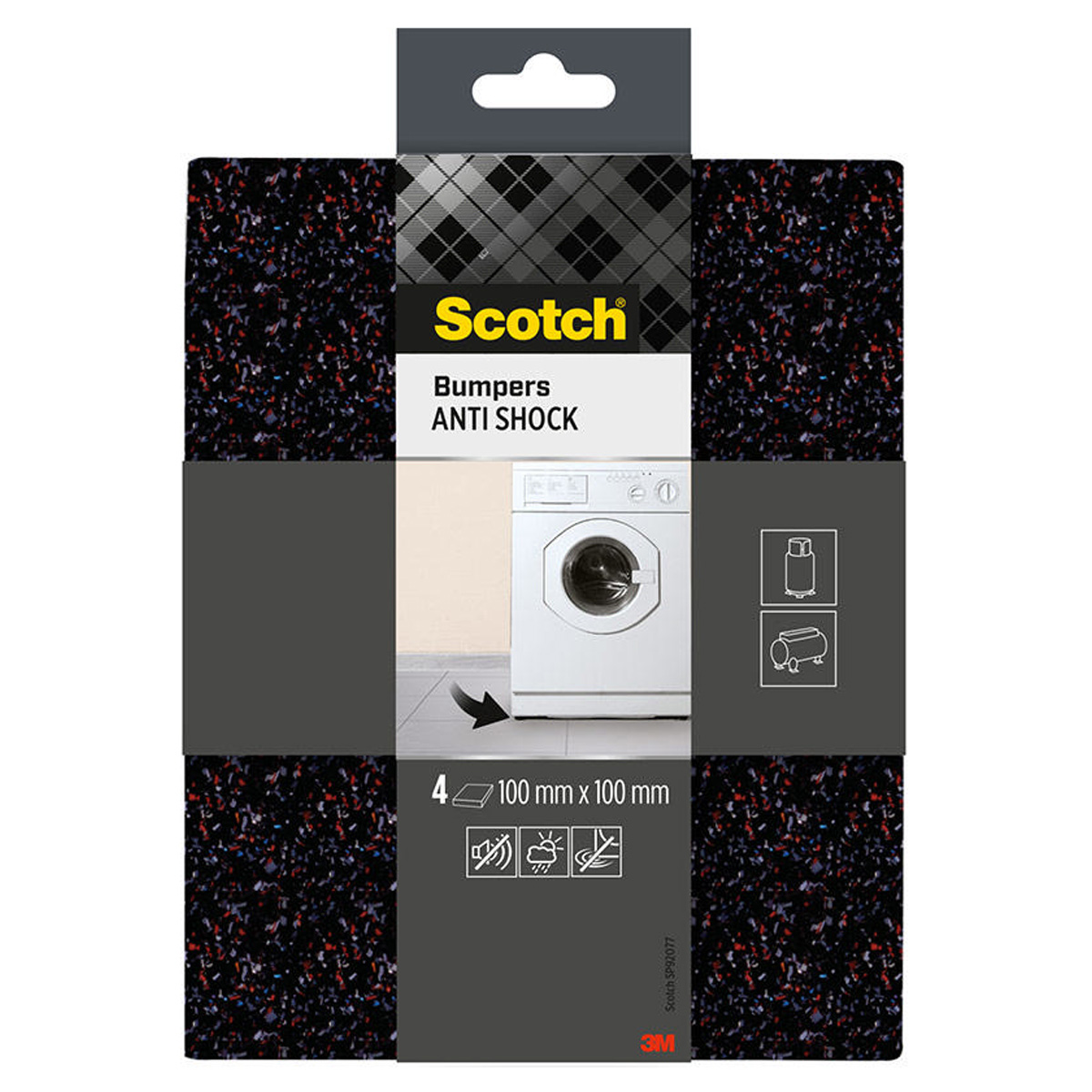 3M SCOTCH ANTI-VIBRATION PADS  10X10CM - BLACK 4PCS