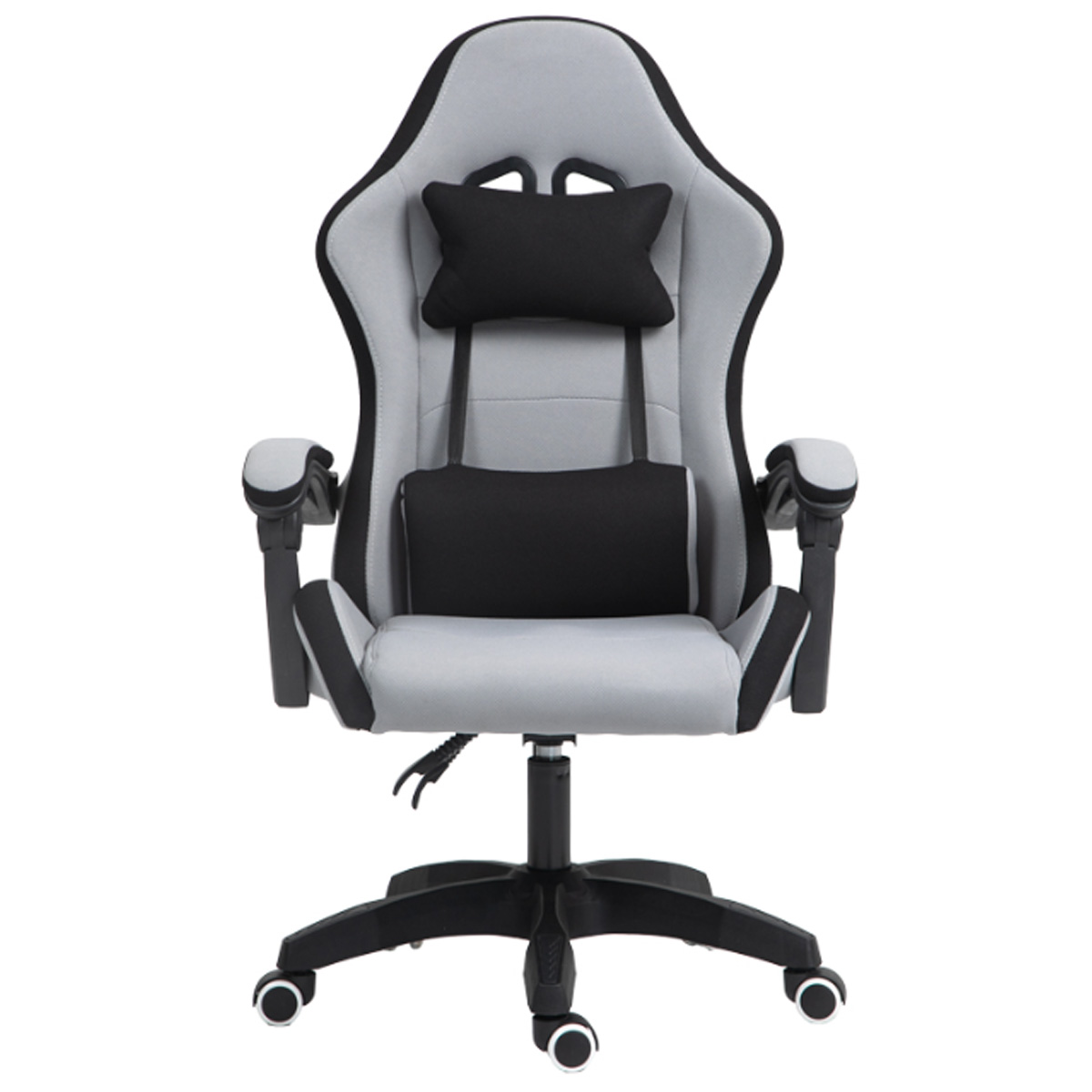 PAKOWORLD GLINE OFFICE CHAIR GAMING BLACK-GRAY WITH BLACK FABRIC PP 60Χ59Χ118CM