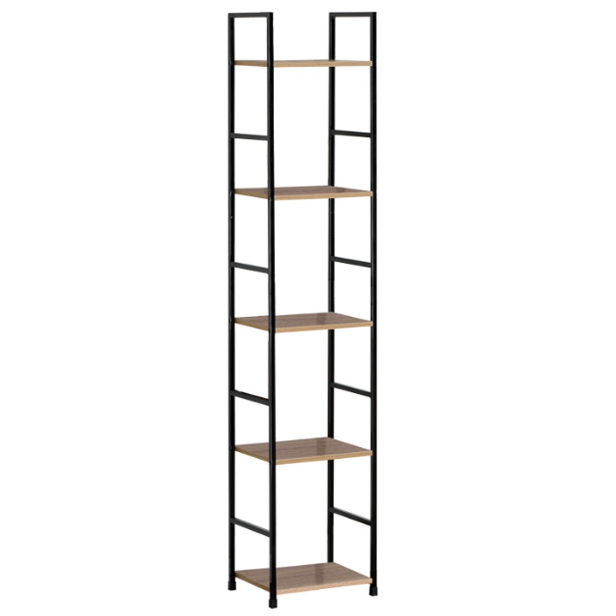 PAKOWORLD AZUEL BOOKCASE OAK WITH BLACK STEEL 29X23.5X144CM - Image 2