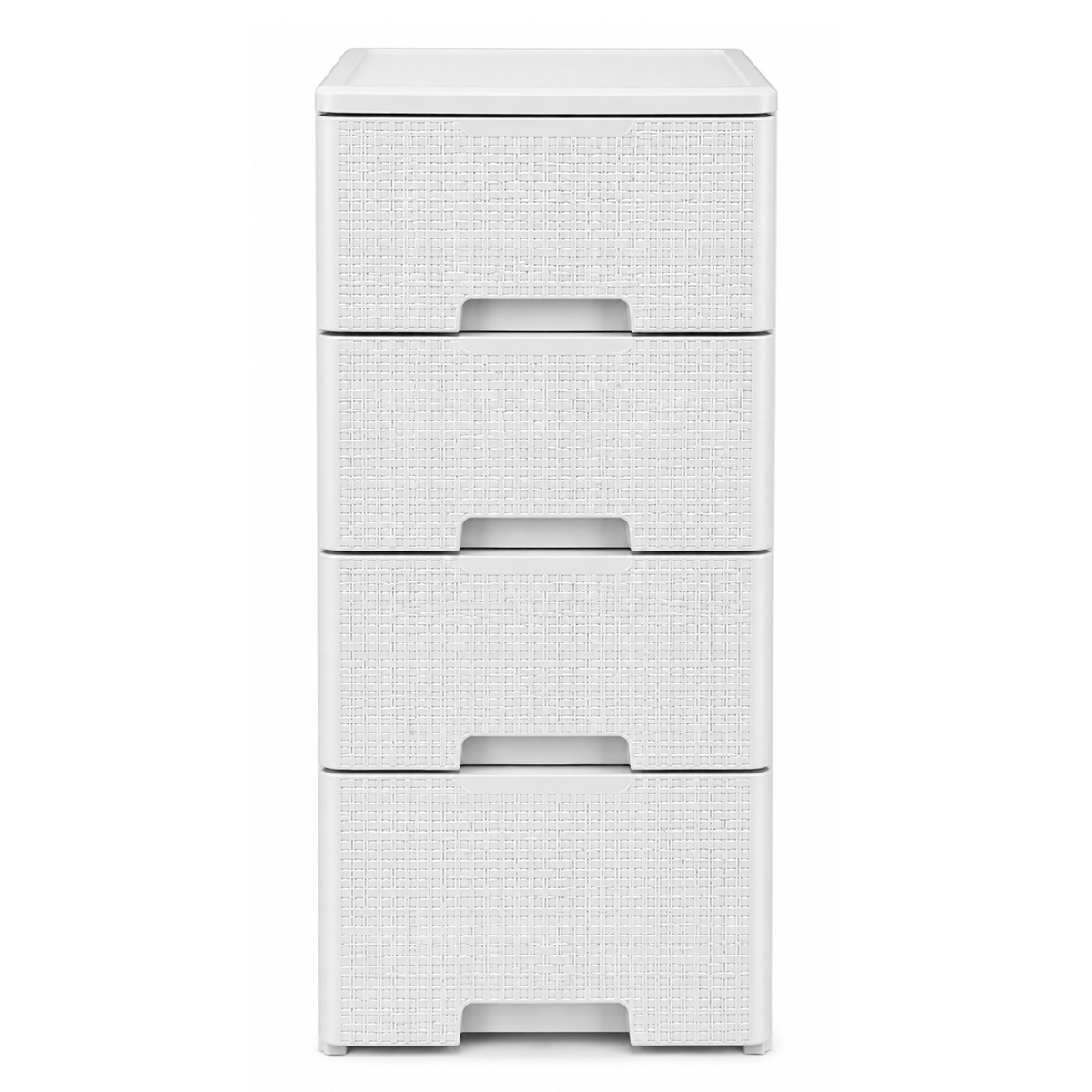 POLYPROPYLENE DRAWER CHEST WITH 4 DRAWERS AND WHEELS 39X38.5X80CM