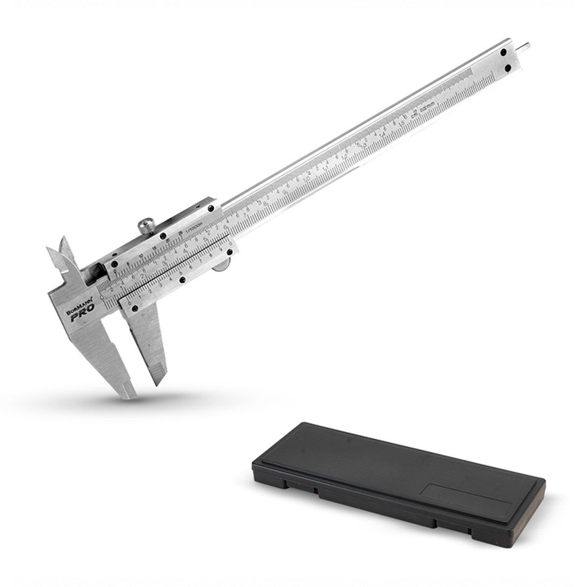 BORMANN PROFESSIONAL STAINLESS STEEL GAUGE WITH CASE 150MM BHT7780