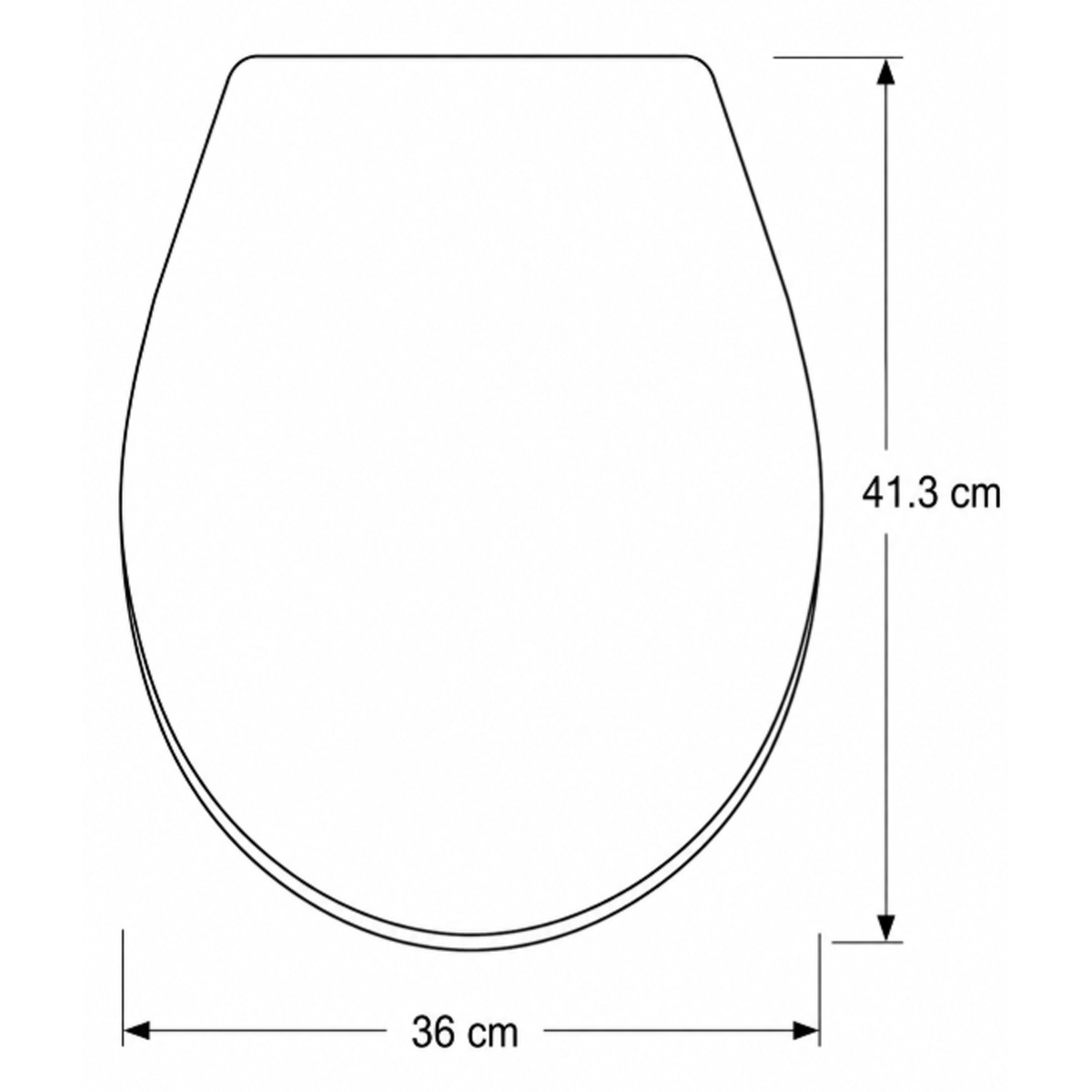 INTER CERAMIC TOILET SEAT ICST719 WHITE 36X41.3CM - Image 2
