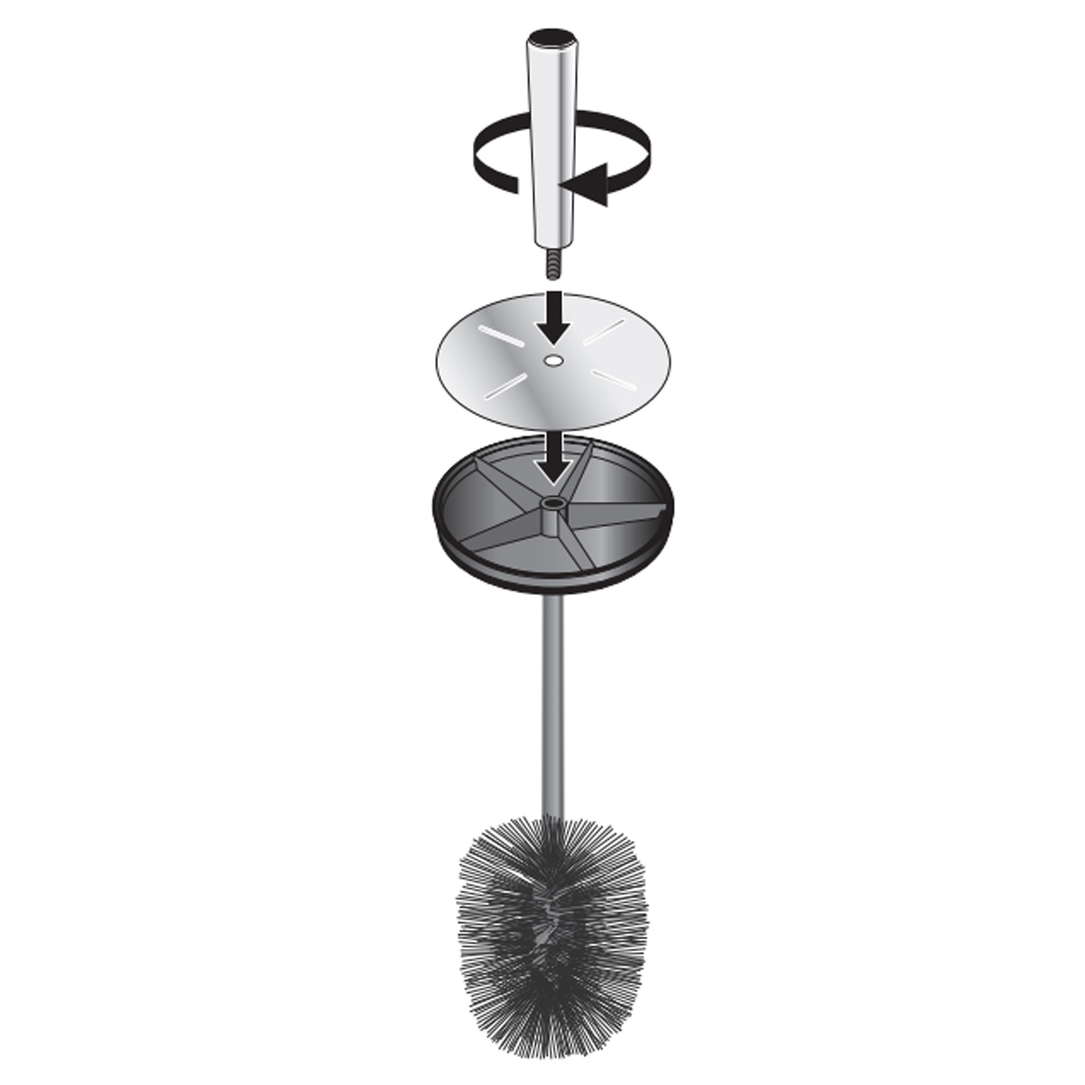 BRABANTIA REPLACEMENT TOILET BRUSH BLACK - Image 2
