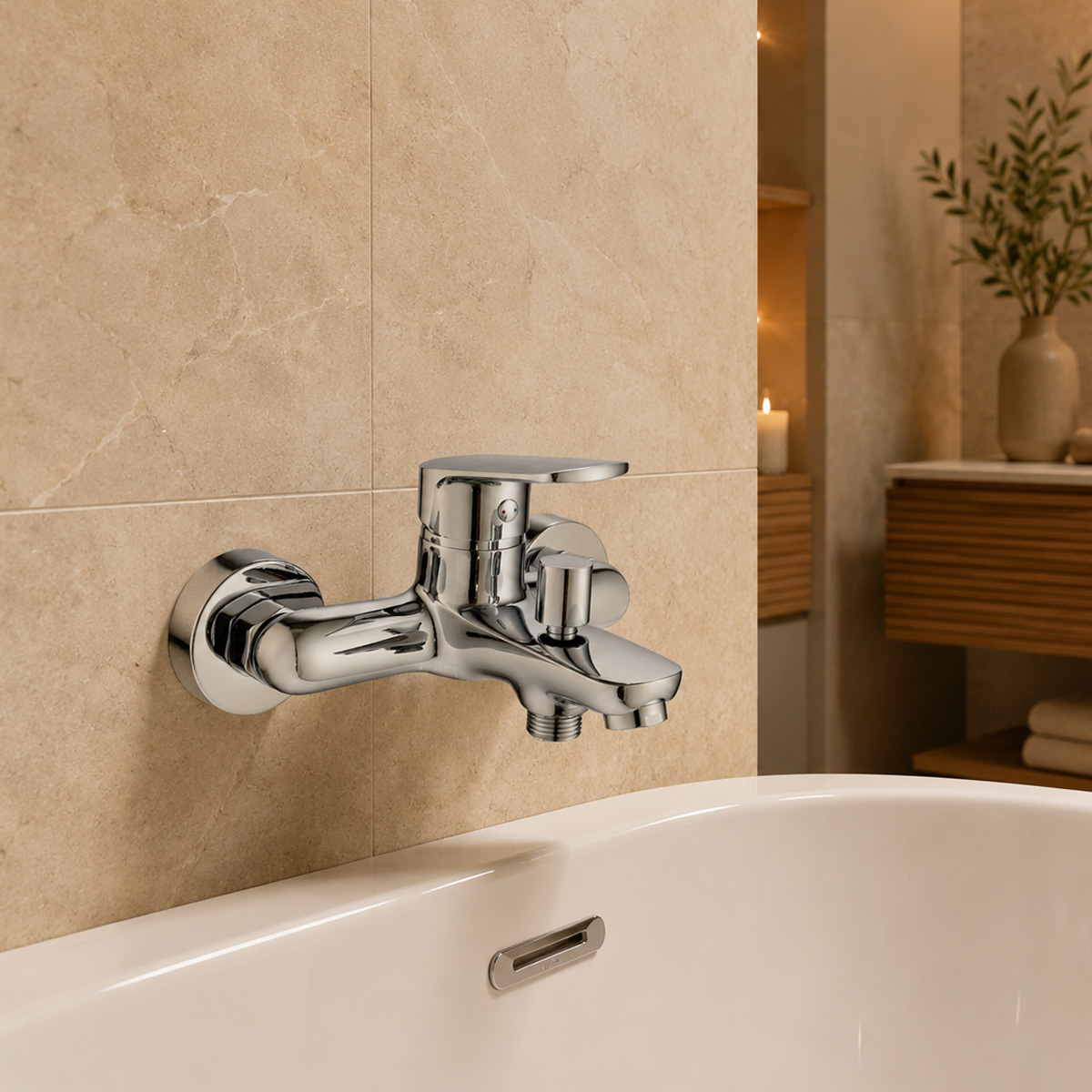L.H SANITARY ECO LINE BATHROOM MIXER TAP CHROME - Image 2
