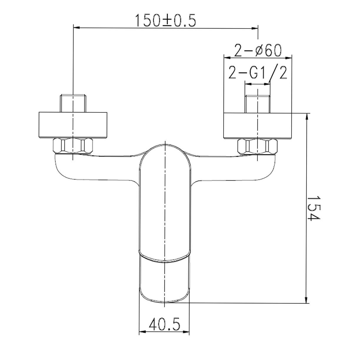 L.H SANITARY ECO LINE BATHROOM MIXER TAP CHROME - Image 4