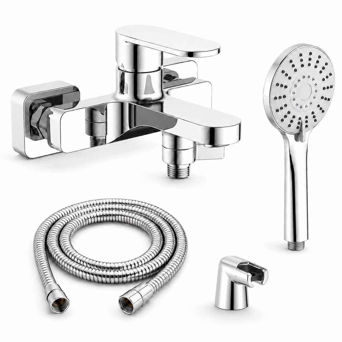 L.H SANITARY FLOW LINE SINGLE LEVER BATH MIXER WITH SHOWER SET CHROME - Image 2