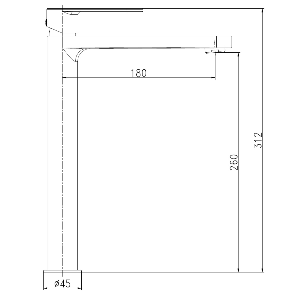 L.H SANITARY FLOW LINE TALL BASIN MIXER TAP 752B1 CHROME - Image 5