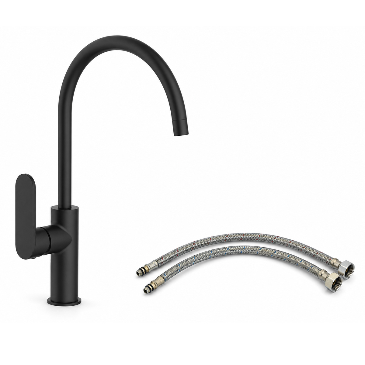 L.H SANITARY FLOW LINE KITCHEN MIXER TAP 752F-DBL MATT BLACK - Image 2