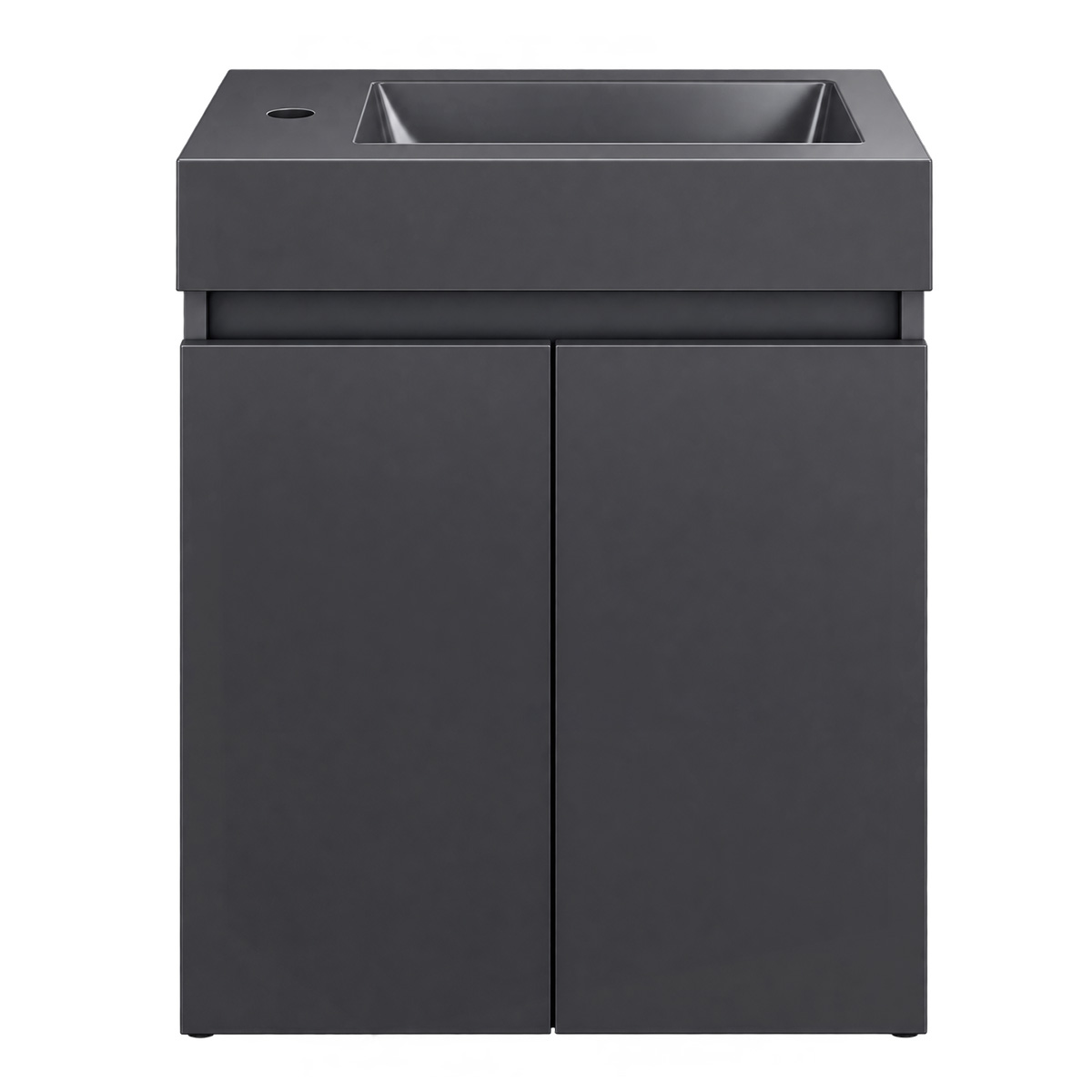 INTER CERAMIC BATHROOM VANITY UNIT WITH PORCELAIN BASIN MATTE BLACK 42CM 4242MB