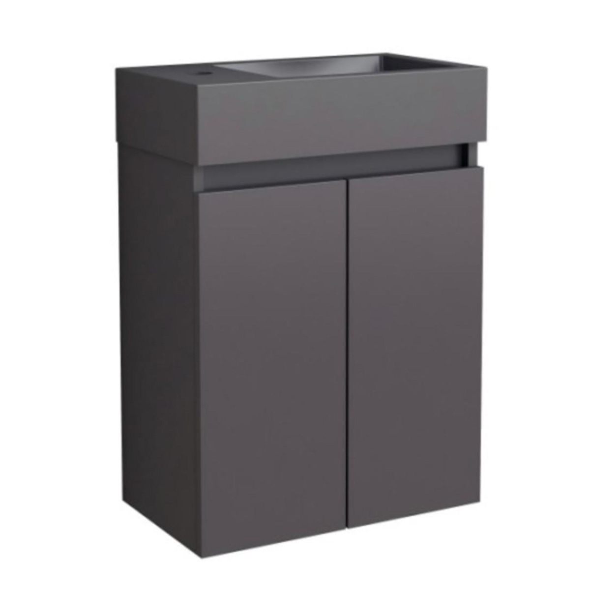 INTER CERAMIC BATHROOM VANITY UNIT WITH PORCELAIN BASIN MATTE BLACK 42CM 4242MB - Image 2