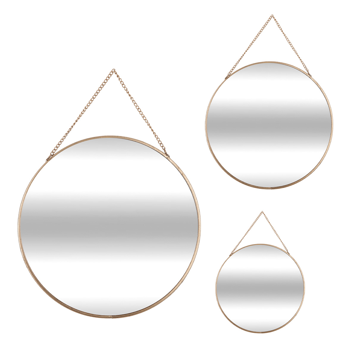 MIRROR ROUND 3PCS GOLD