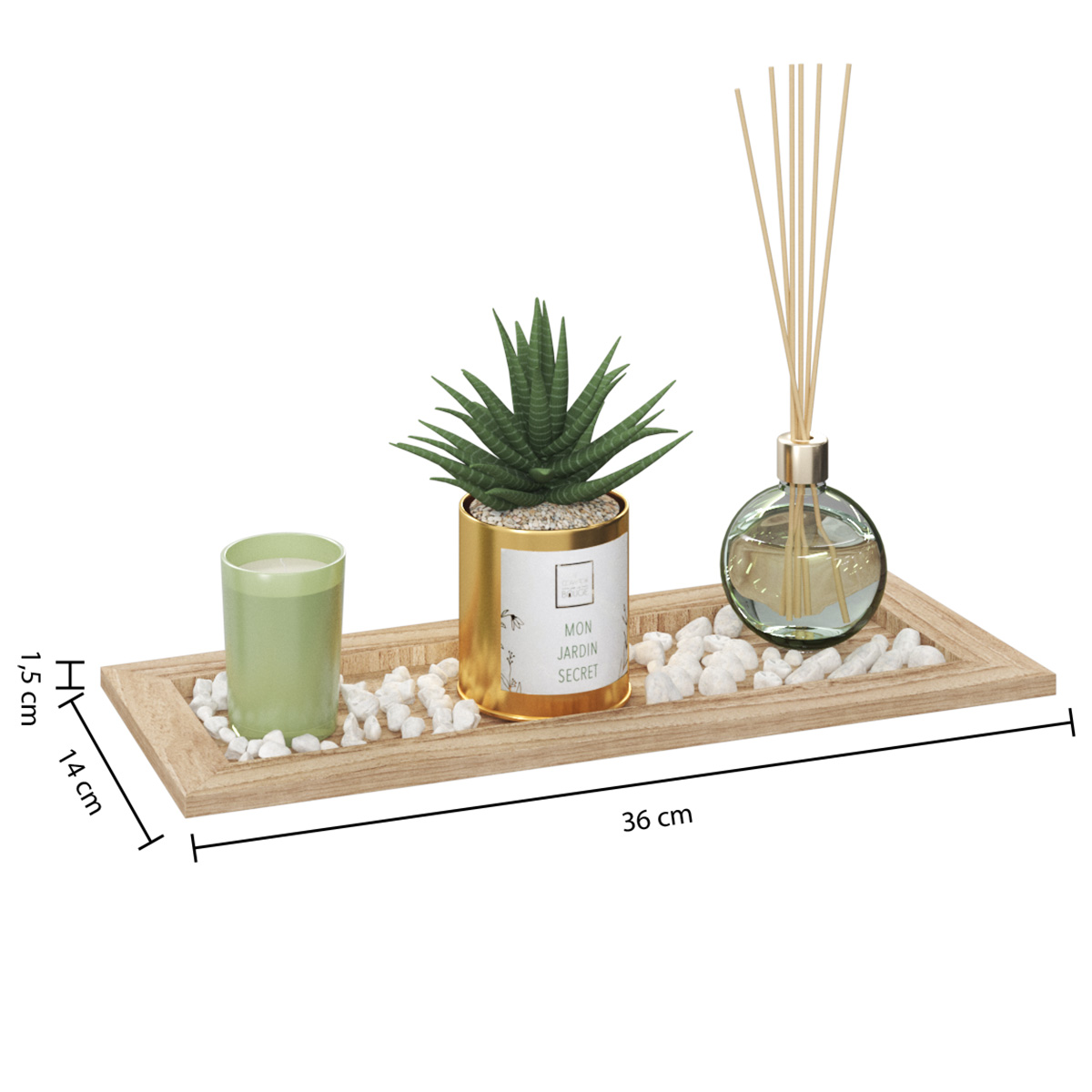 DECORATIVE SCENTED SET WITH CANDLE AND PLANT - Image 2