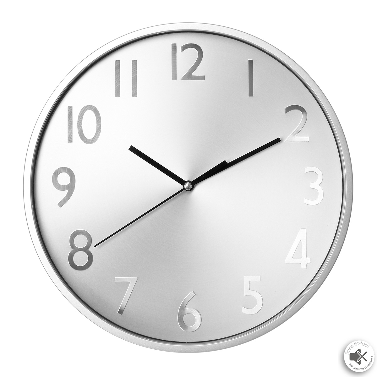 ATMOSPHERA SILVER WALL CLOCK Ø30CM