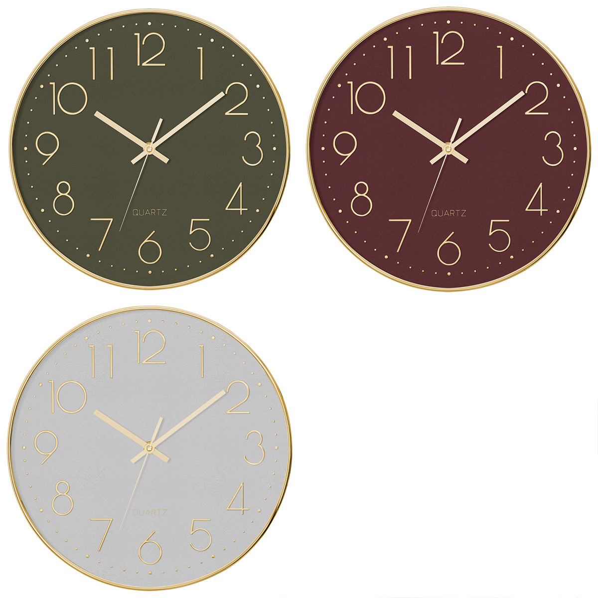 ATMOSPHERA 3D WALL CLOCK Ø30CM – GOLD DETAILS