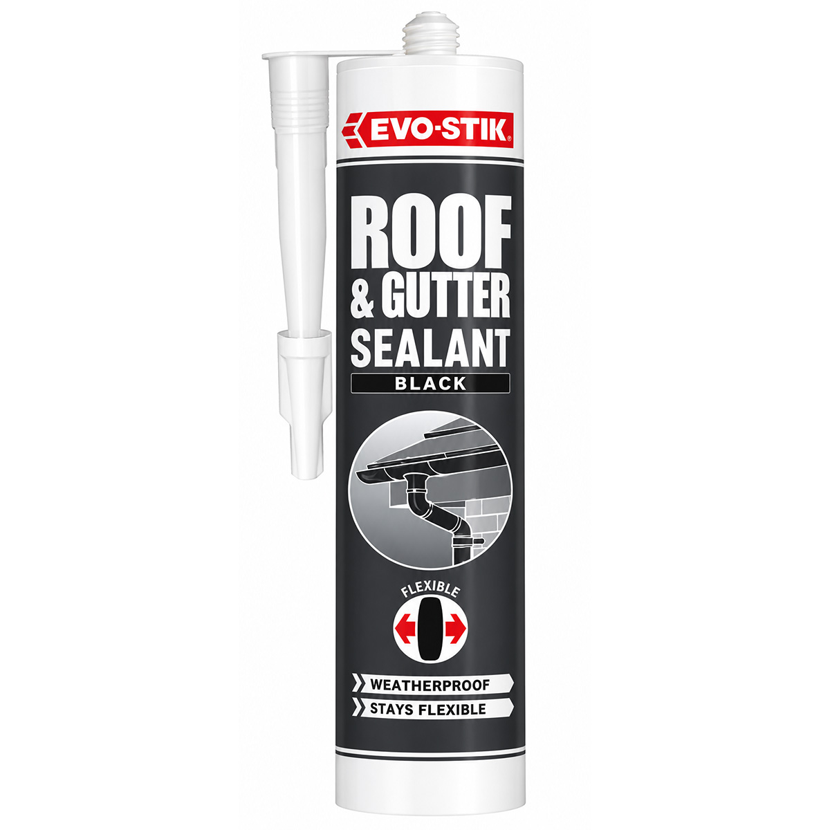 EVO-STIK ROOF & GUTTER WEATHERPROOF SEALANT BLACK 290ML