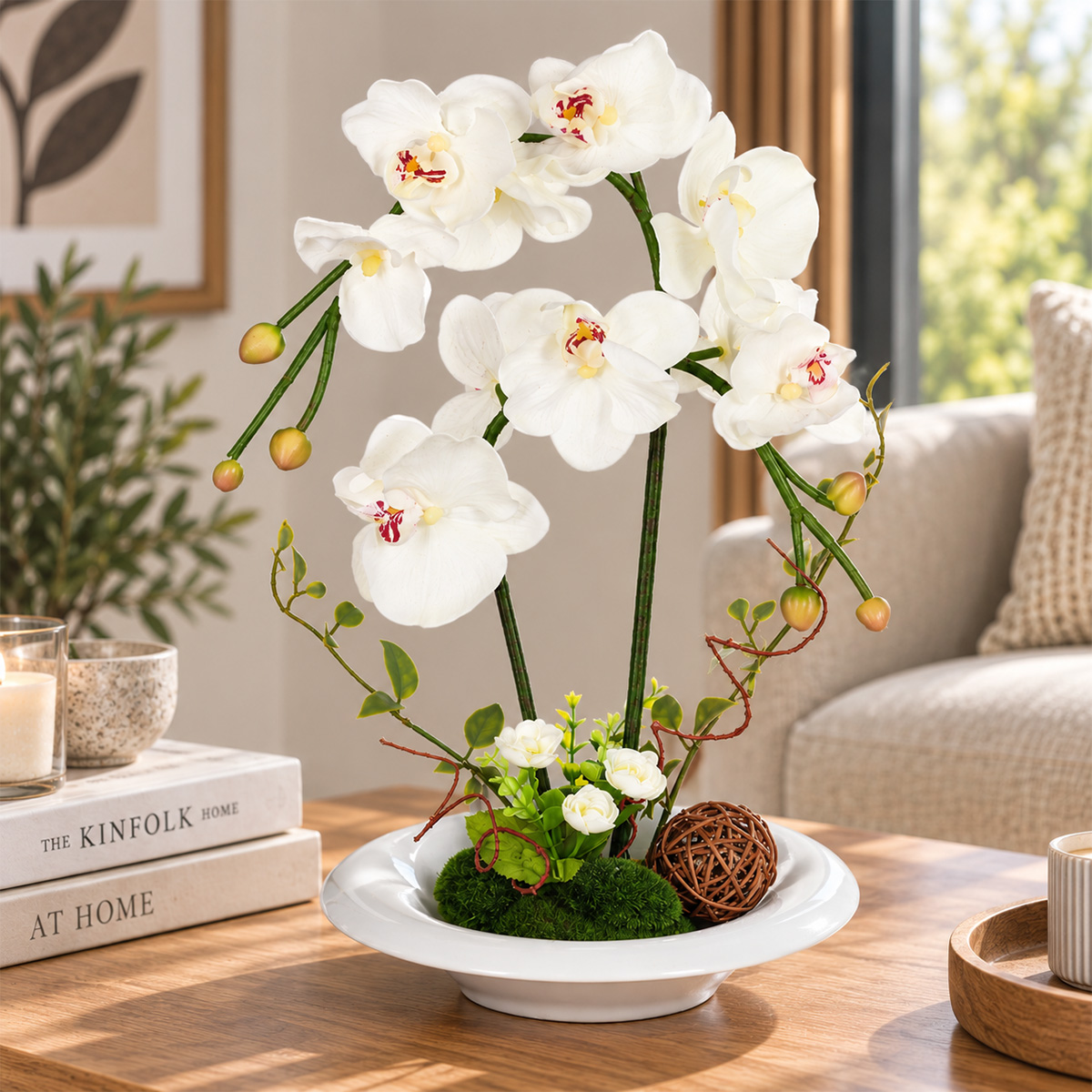 ARTIFICIAL ORCHID IN CERAMIC CUP 46CM - Image 3