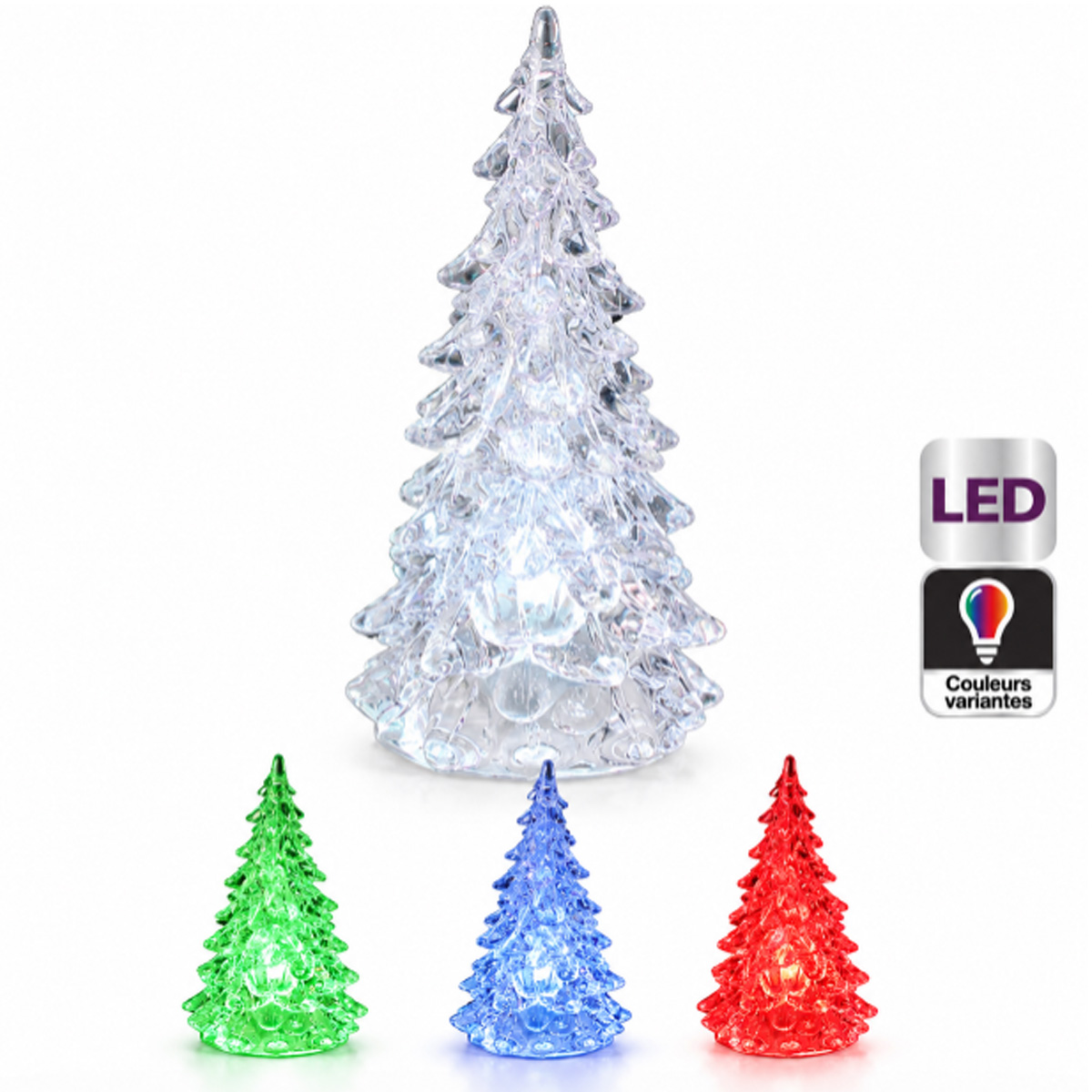 CHRISTMAS ACRYLIC TREE WITH LIGHT H14CM