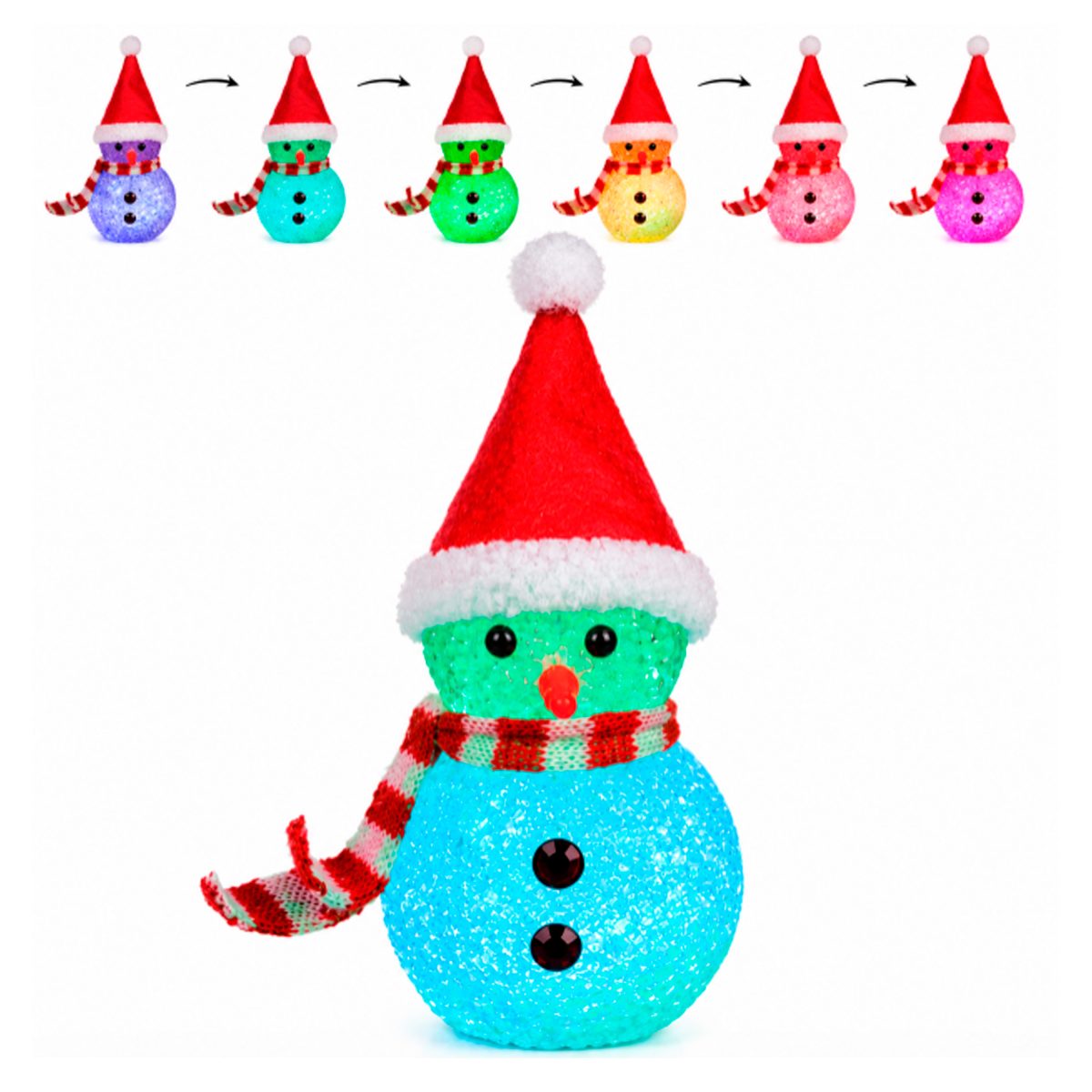 CHRISTMAS LIGHT - UP SNOWMAN 10CM