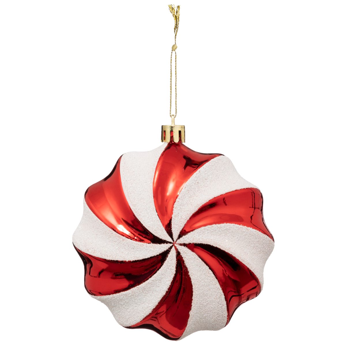 CHRISTMAS ORNAMENT HANGING RED WITH WHITE