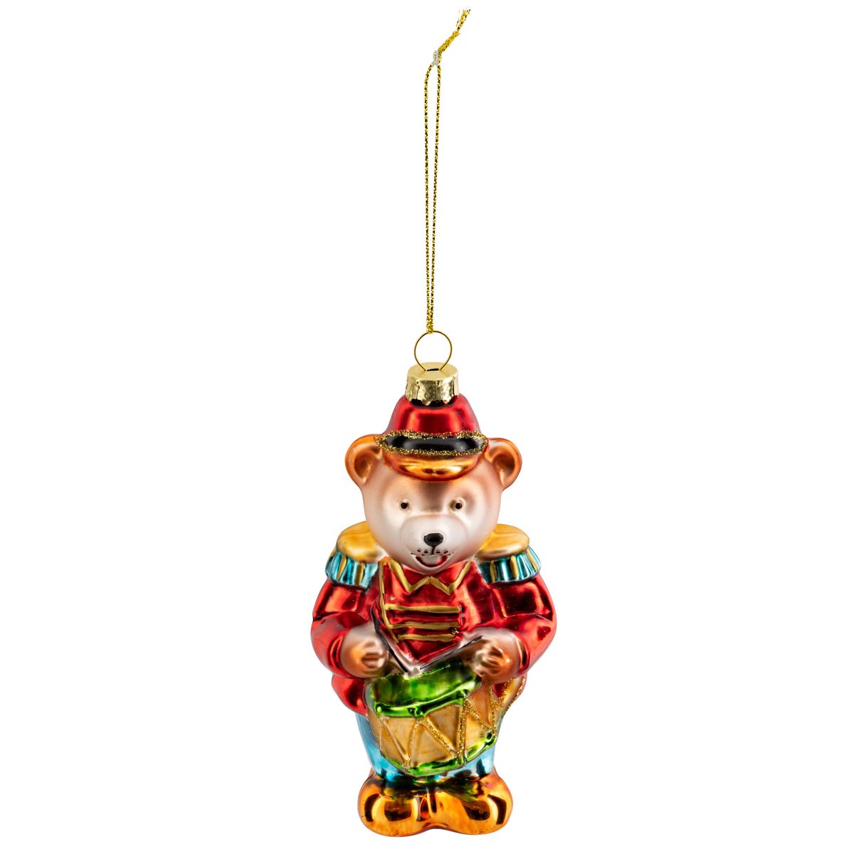 CHRISTMAS BEAR ORNAMENT WITH DRUM 12CM