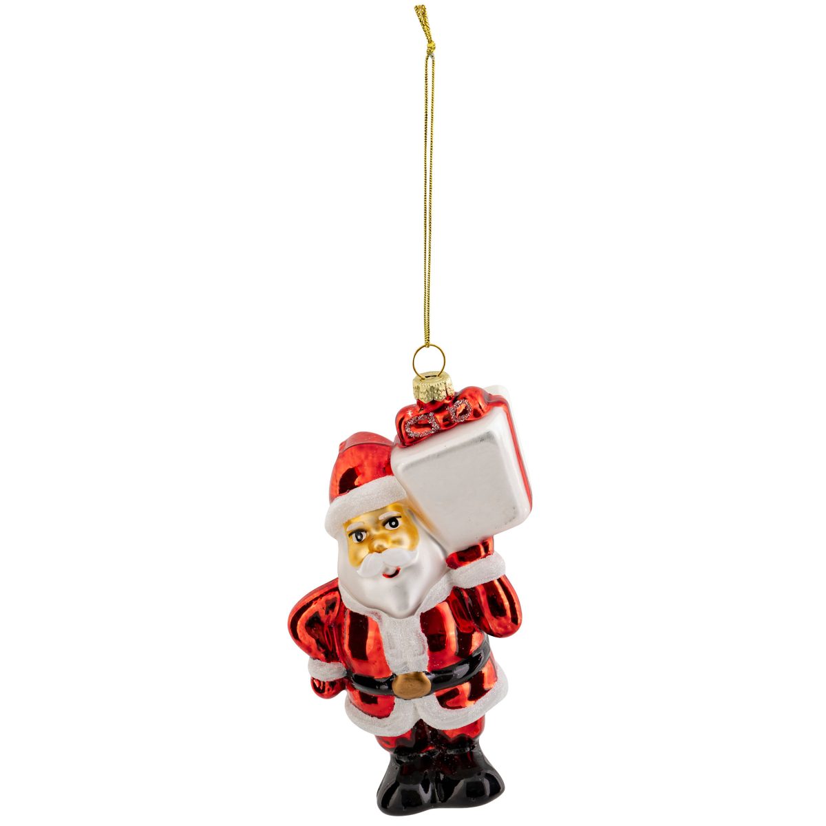 CHRISTMAS SANTA CLAUS ORNAMRNT WITH GIFT 13CM