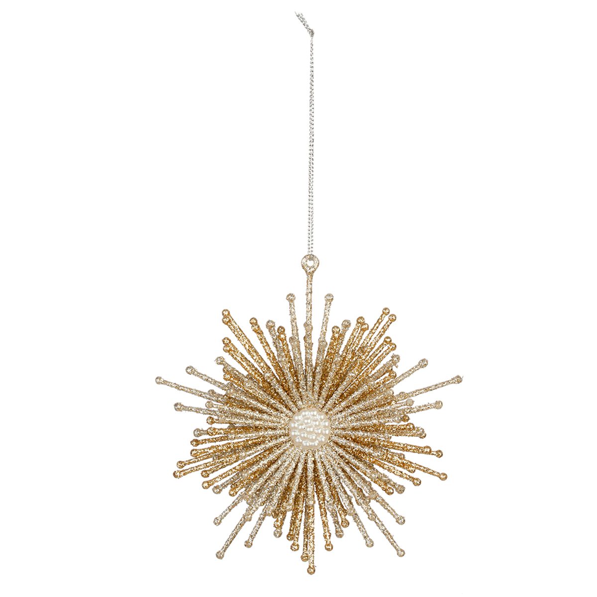 CHRISTMAS 3D STAR ORNAMENT PLASTIC GOLD 12CM
