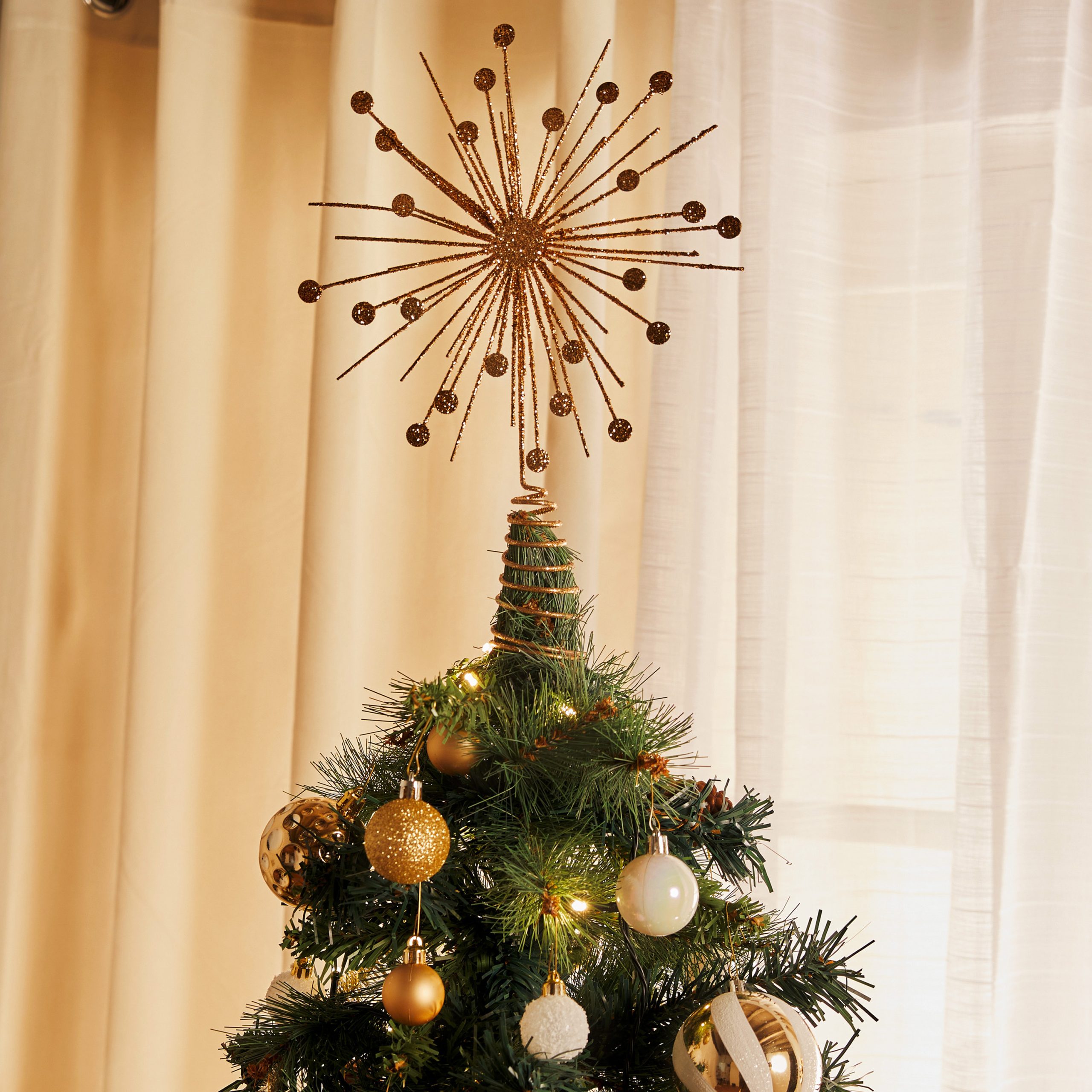CHRISTMAS TREE TOP STAR 30CM GOLD - Image 2