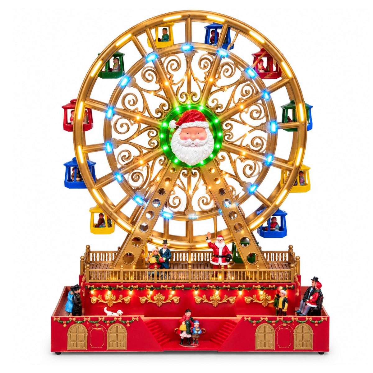 CHRISTMAS LIGHT-UP FERRIS WHEEL WITH MUSIC AND MOTION 32X17X49CM