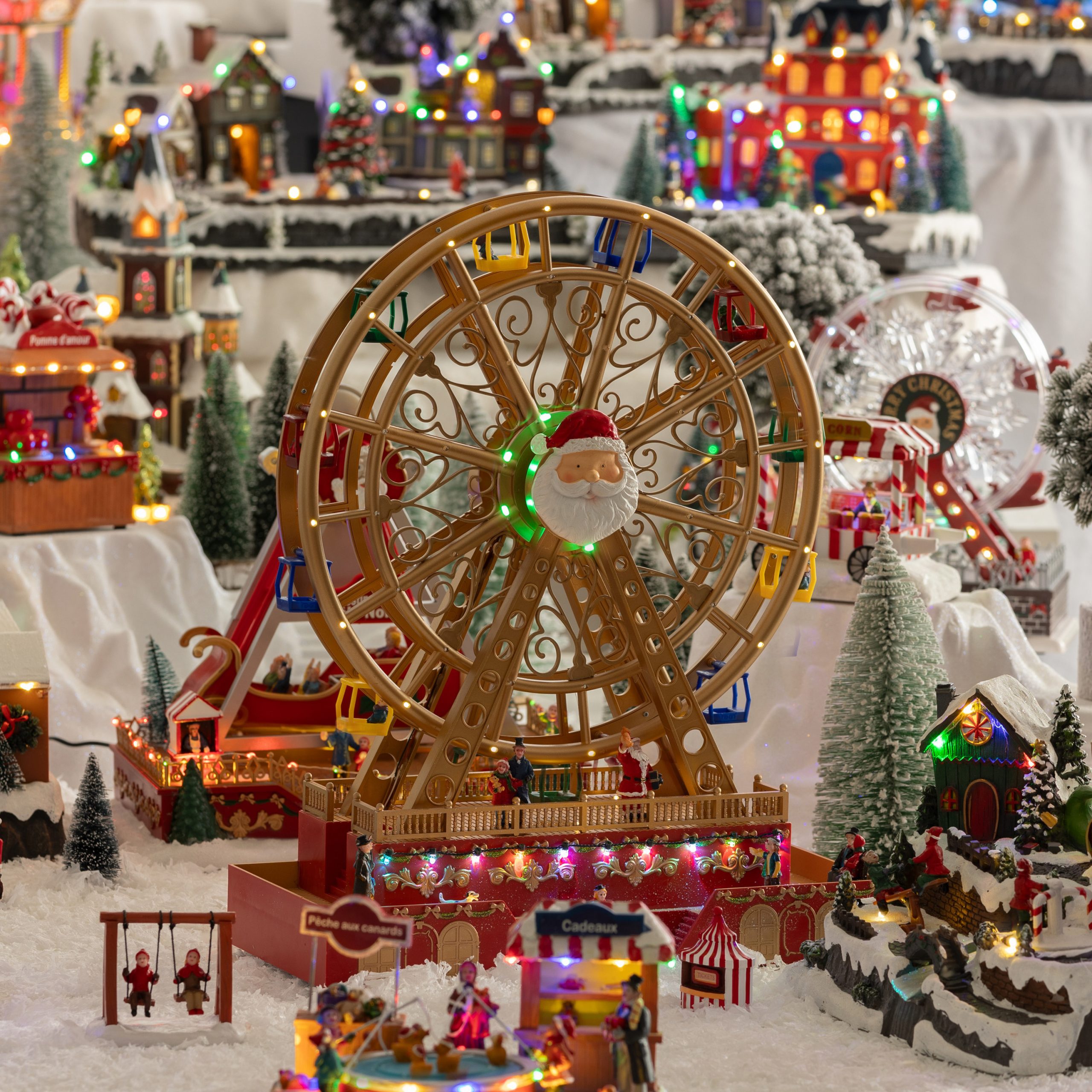 CHRISTMAS LIGHT-UP FERRIS WHEEL WITH MUSIC AND MOTION 32X17X49CM - Image 2