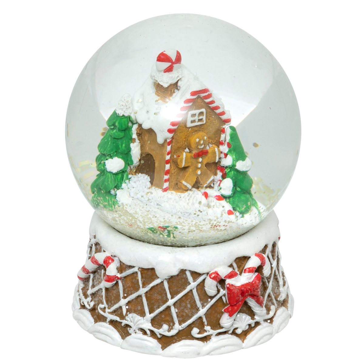 CHRISTMAS SNOW GLOBE GINGERBREAD HOUSE H11.4CM