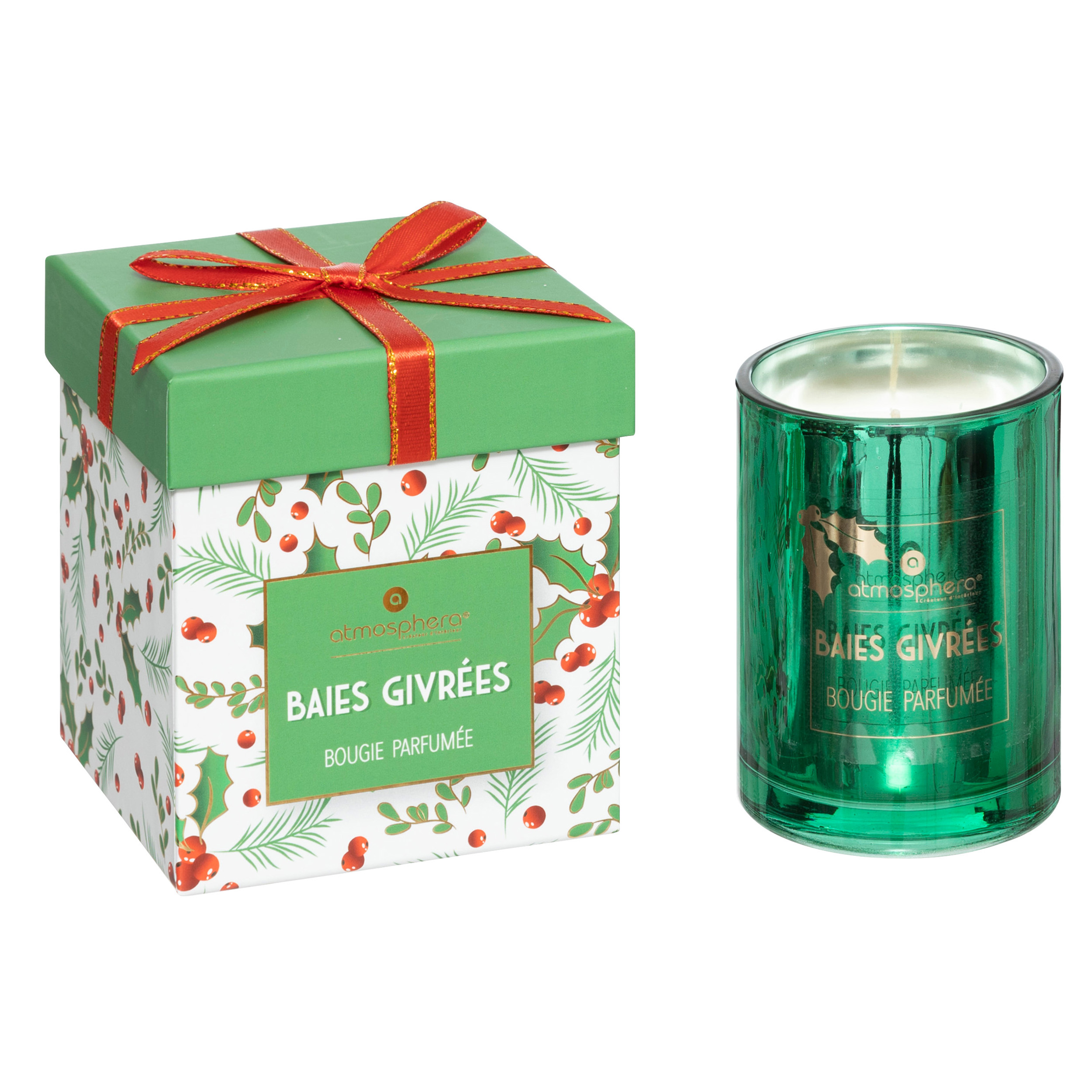 CHRISTMAS GREEN SCENTED CANDLE 210G IN GIFT BOX