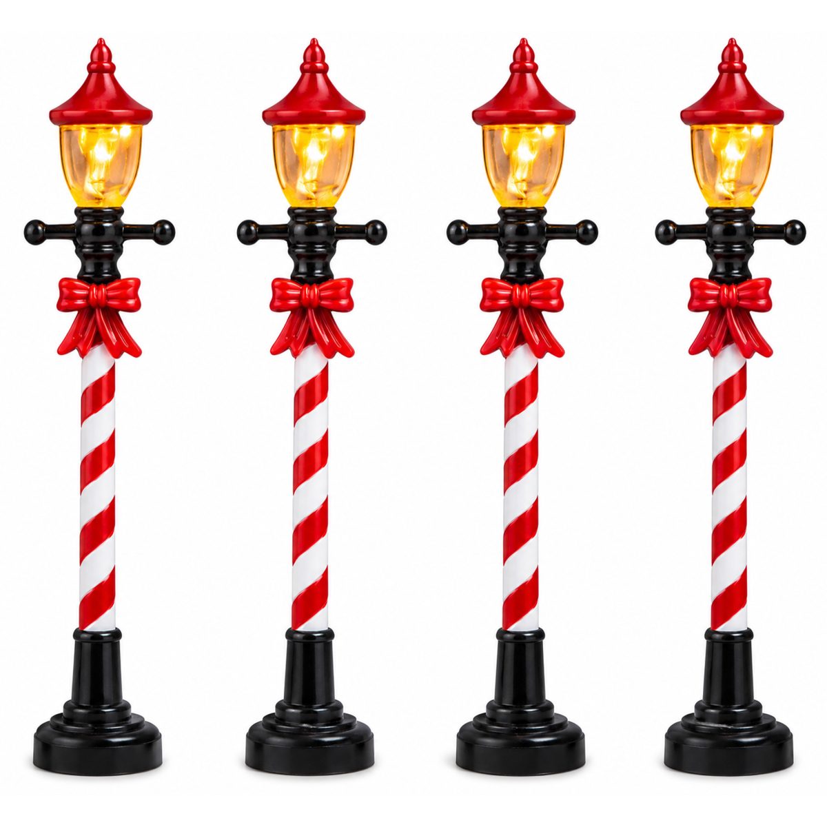 CHRISTMAS ILLUMINATED DECORATIVE STREET LAMPS 4PCS 10X1X1CM
