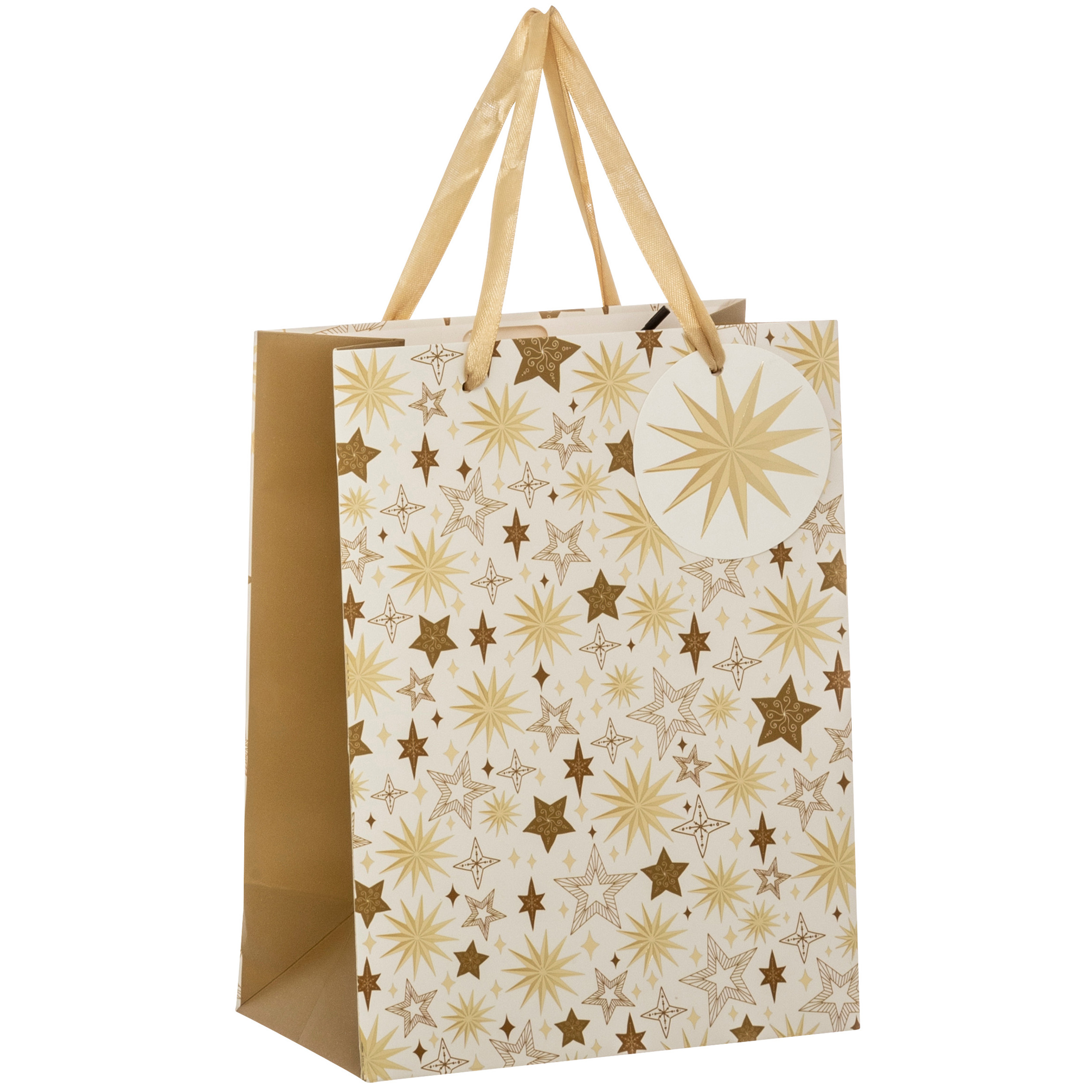 CHRISTMAS GIFT BAG WITH STARS SMALL 17.8X9.8X22.9CM
