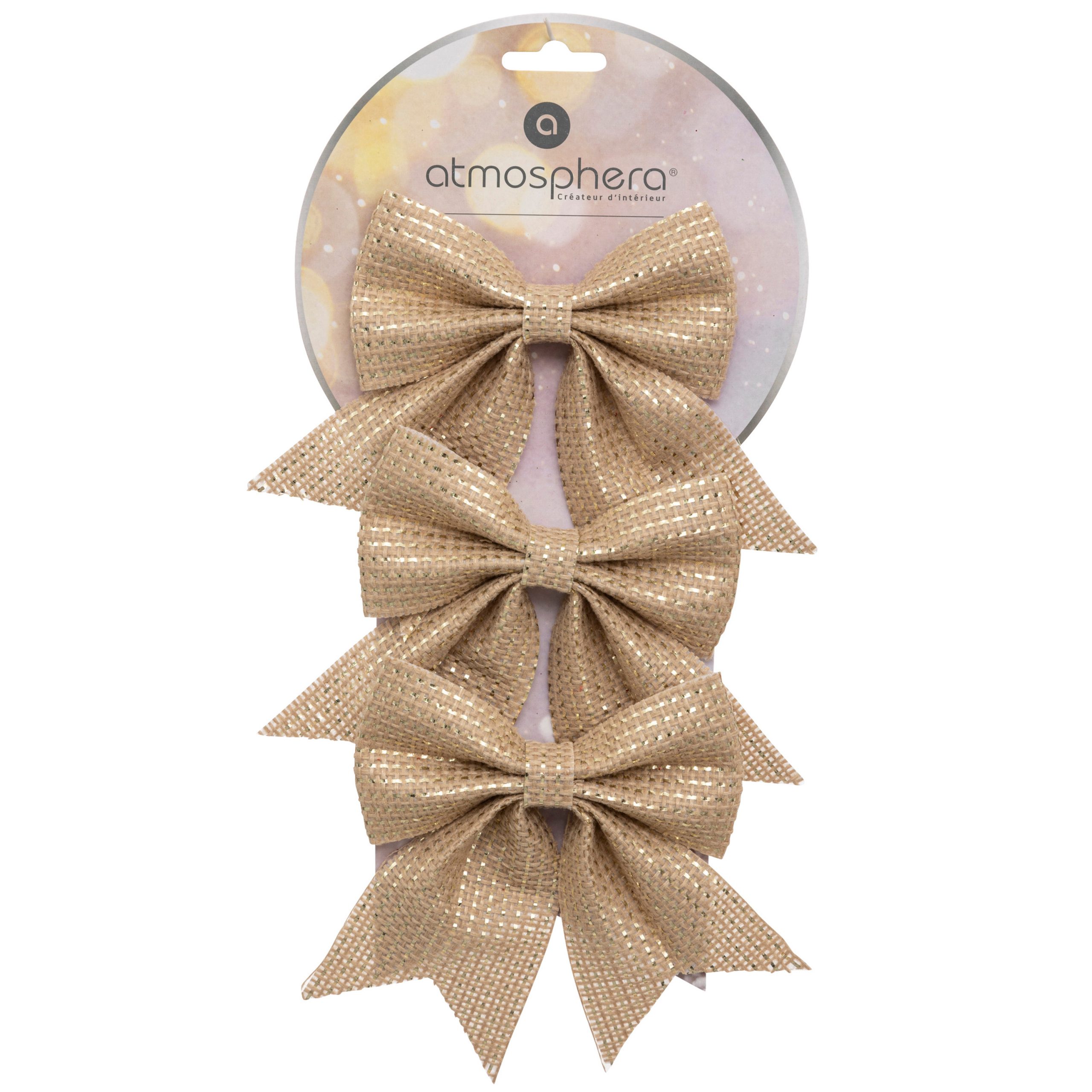 CHRISTMAS GOLD BOWS 3PCS 13CM