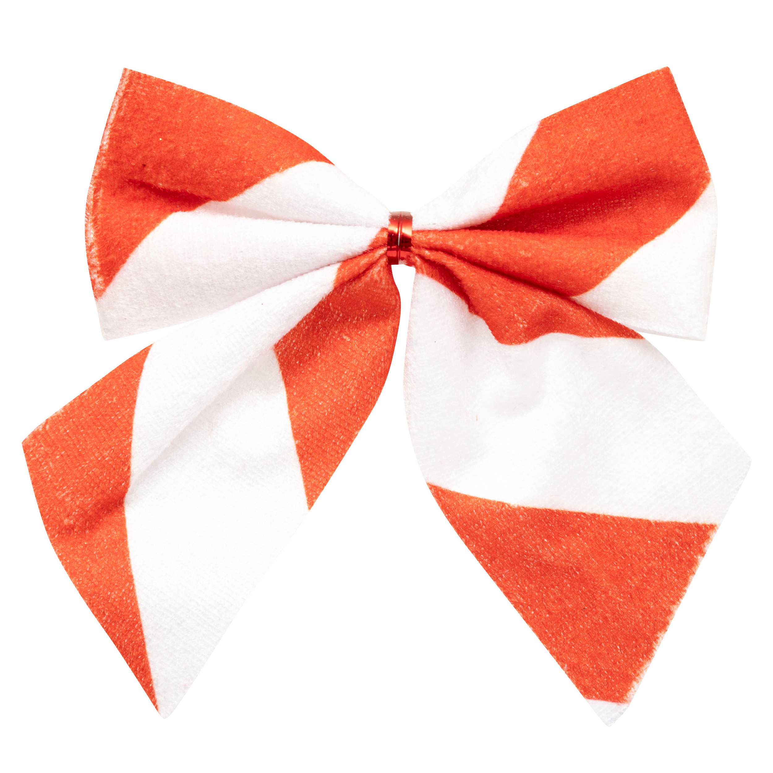 CHRISTMAS RED BOW WITH WHITE STRIPES 3PCS 9X10CM - Image 2
