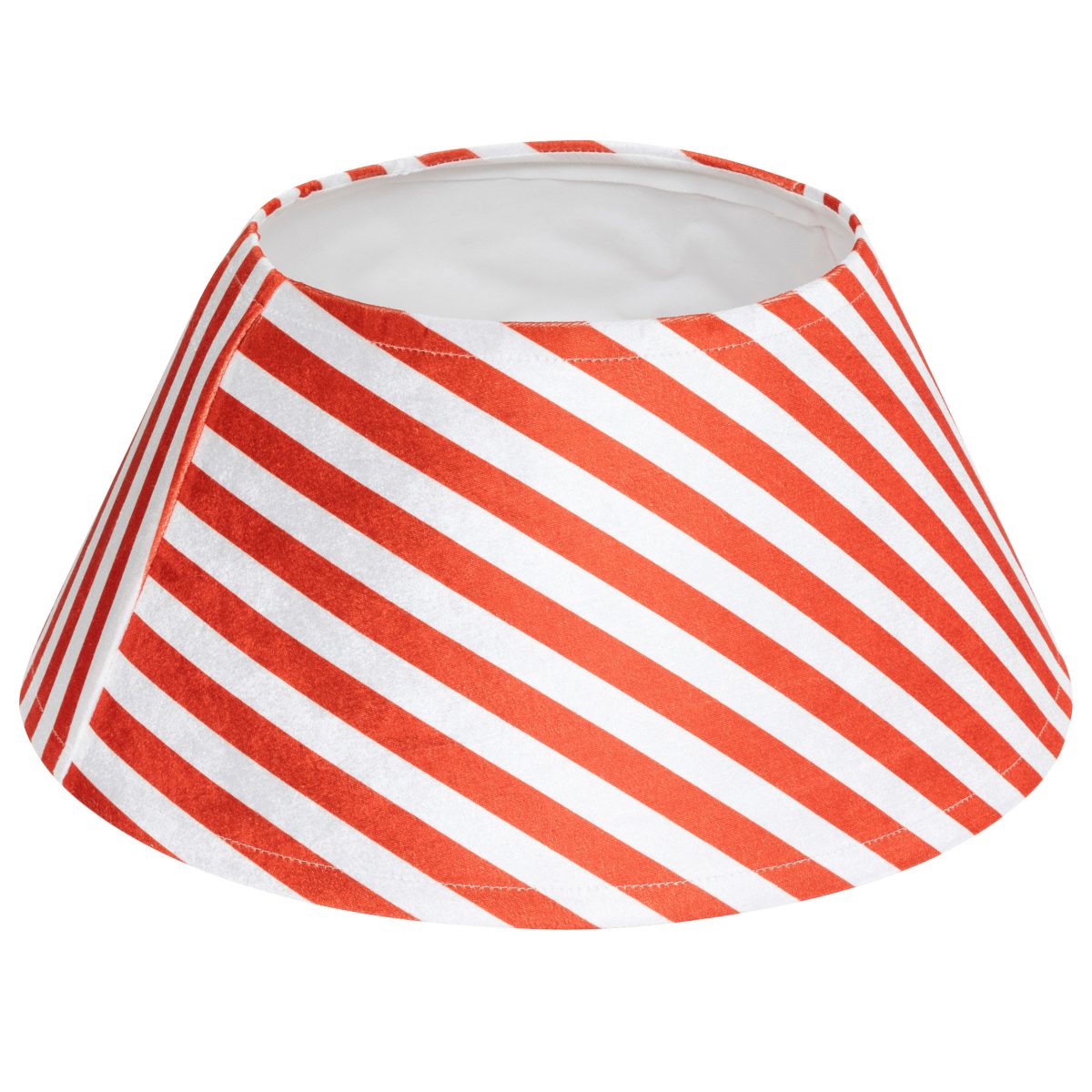 CHRISTMAS TREE / SKIRT TREE BASE COVER 56X32CM RED WITH WHITE STRIPES